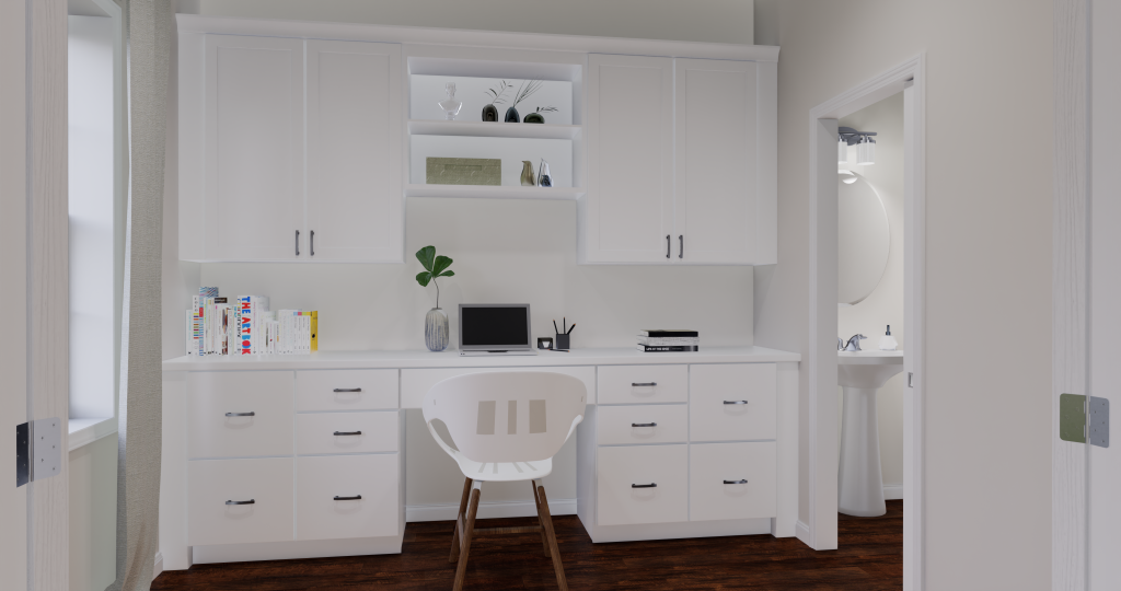 alexandria office option with built-in cabinets