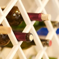 Wine rack detail - white cabinetry