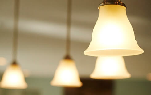 4 pendant lights with opaque glass